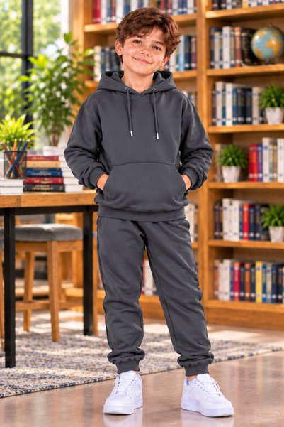 DAXİS Sportwear Company SET DE PENTRU BĂIEȚI CU GLUGĂ, BĂRBAȚĂTĂ LA GULER, BĂ...