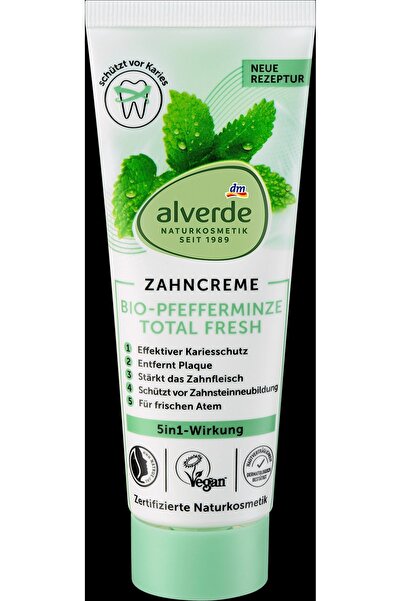 ALVERDE NATURKOSMETIK Pastă de dinți cu mentă Total Fresh, 75 ml