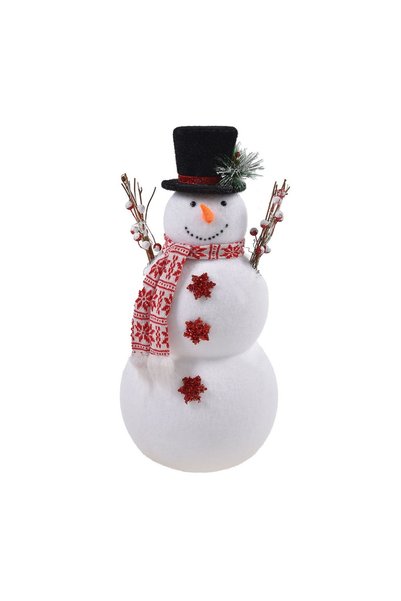 OEM Figurină Decorativa de Crăciun Om de Zăpadă din Spuma cu Palarie Neagra 5...