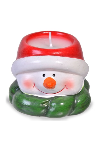 OEM Lumanare de Crăciun Om de Zăpadă Ceramic 8x6x6 cm – Atmosferă Festivă pen...