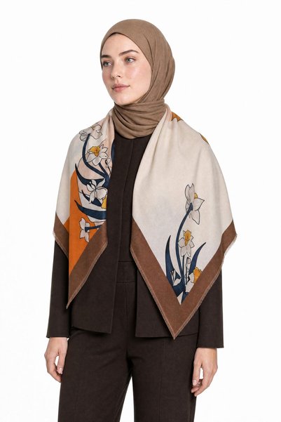 Mooncorn Costa Pattern Wool Cashmere Shoulder Scarf