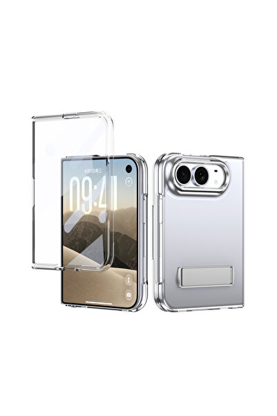 REDz Accessories Husă cu suport din cristal pentru iPhone Duo, Suport și prot...