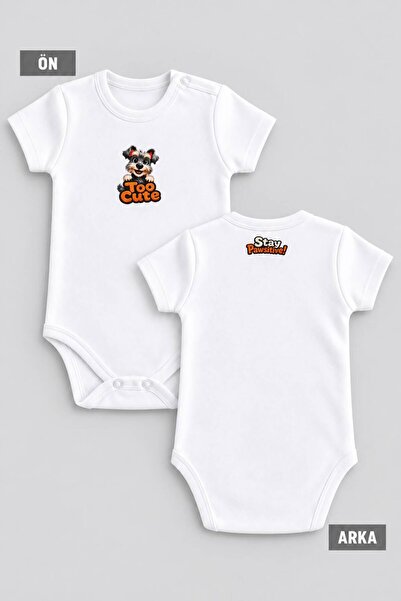 FUL Front Dog and Back Pawsitive Printed Baby Girl Bodysuit, Baby Boy Bodysui...