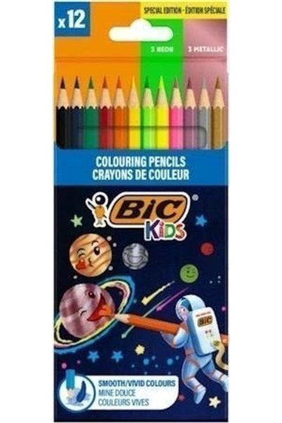 Cubic Fun BIC Παιδικό Σετ Μεταλλικών και Νέον Χρωματιστών Μολυβιών 12 τεμαχίω...