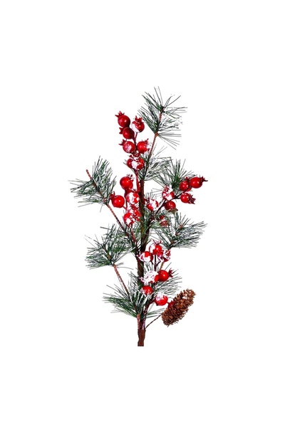 OEM Creanga Decorativa de Crăciun Brad cu Fructe Rosii70 cm – Atmosferă Festi...