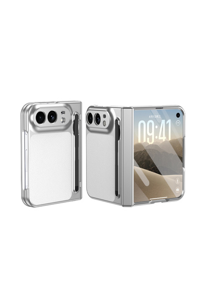 REDz Accessories Husă cu textură de piele pentru iPhone Duo, cu stylus integr...