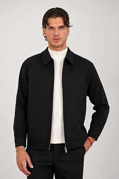 Montivo Men's Black Premium Quality Timeless Design Cashmere-Jacket