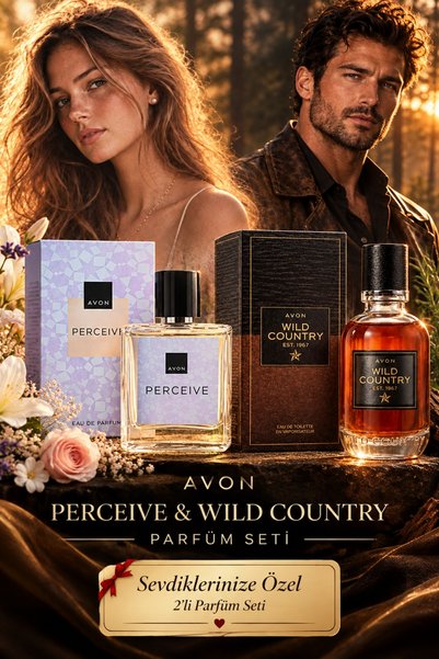 AVON Kadın ve Erkek Parfüm Seti Perceive EDP 30 ml - Wild Country EDT 75 ml