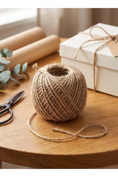 Taimi 50g Natural Jute Ribbon, Eco-Friendly Burlap Rope for Gift Wrapping, Fl...