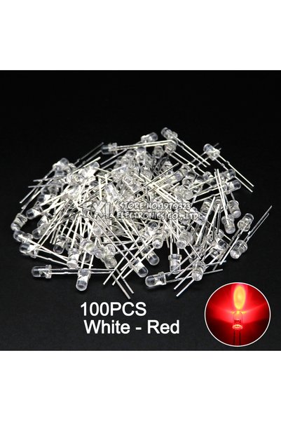 Choice 100pcs White-Red 100PCS F3 LED Diode 3MM Assorted Kit White Green Red ...