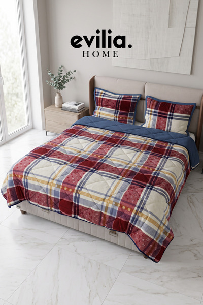Merinos Comforter Çift Kişilik Yorgan Seti İndigo