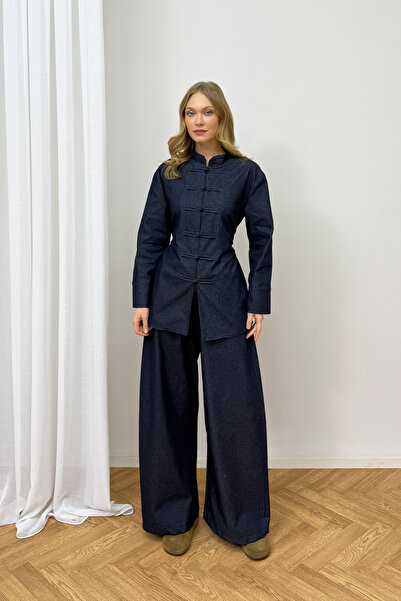 Melike Tatar Tied Denim Suit 32-3006