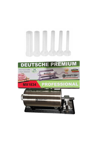 OEM Mașină de Umplut Cârnați Craft-Tec Germany MX1834, Orizontală, 6 KG, Inox...