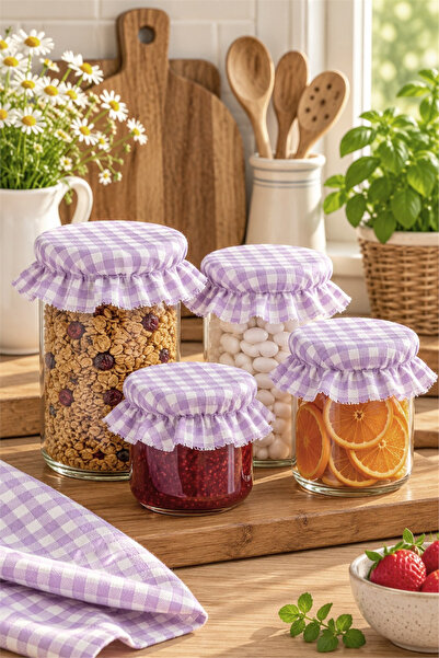 cotton maison Boho Elastic Fabric Jar Cover Set of 6 – Decorative Cotton Jar ...
