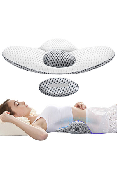 Ayawaska Perna ortopedica lombara ergonomica cu suport pentru spate, perna mu...