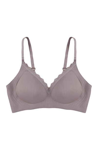 koza iç giyim Women's Ribbed Laser Seamless Lace Detailed Padded Bra