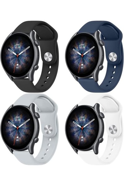 Amzpas حزام سيليكون لساعة Amazfit GTR 3 Pro/GTR 3/ GTR 2e/ GTR 2/ GTR 4/ Amaz...
