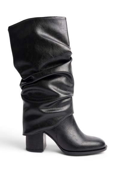 BAHRİNA Women's Thermo Rubber Sole Heeled Detachable Bellows Gaiter Boots