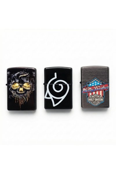 Otto Common Set of 3 Refillable Metal Windproof Lighters - Zippo Style Collec...
