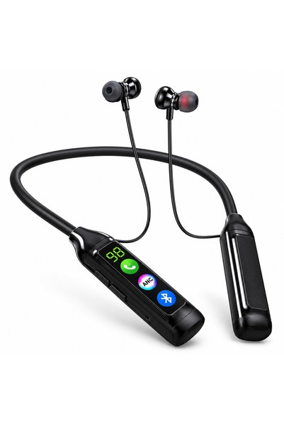 alpotekno A30 Bluetooth Kulaklık Boyun Bantlı Kablosuz Spor Kulaklık 800 mAh Type-C Şarj ENC Gürültü Azaltma Siyah