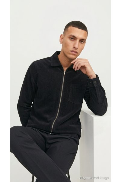 Jack & Jones Men's Corduroy Zipper Overshirt Shirt Jacket Jortoronto Cordudoy...