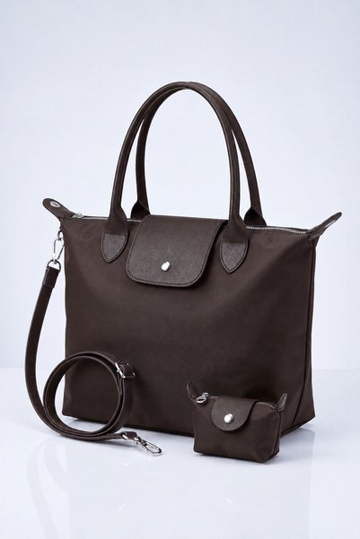 VIATOX Vx-029 Women's Hand and Shoulder Bag with Mini Wallet Accessories Brown