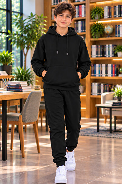 DAXİS Sportwear Company SET DE PENTRU BĂIEȚI CU GLUGĂ, BĂRBAȚĂTĂ LA GULER, BĂ...