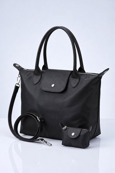 VIATOX Vx-029 Women's Hand and Shoulder Bag with Mini Wallet Accessories Black
