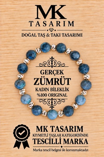 MK tasarım Real Emerald Women's Bracelet Mk.7000.004-Energy and Stress Bracelet