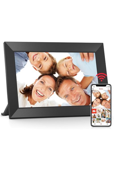 BIGASUO إطار صور رقمي من Frameo مقاس 10.1 بوصة مع واي فاي، شاشة لمس IPS عالية...