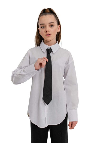 SOLLUXE ELODIE - Cravată de copii pentru uniforme școlare, negru