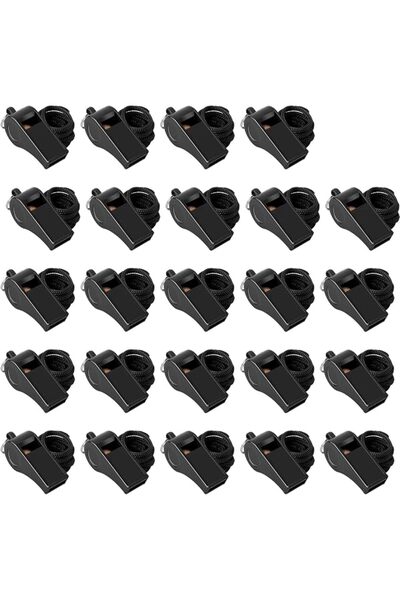 Tazweeq 24 Packs 120dB Loud Referee Whistles with Lanyards, Heavy-Duty Black ...