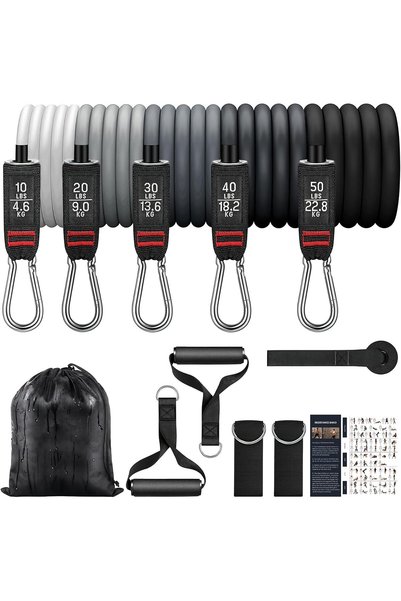 LEFAFA Resistance Bands Set, 150LBS Exercise Bands with Handles for Men and W...