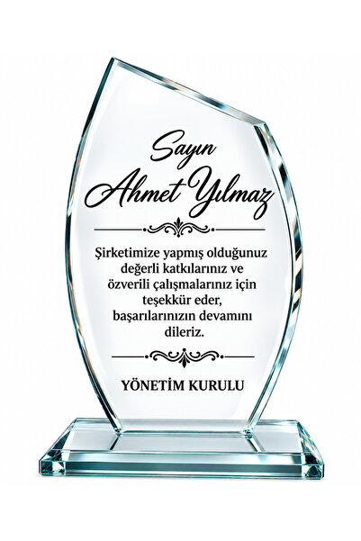 KİŞİYE ÖZEL CAM PLAKET