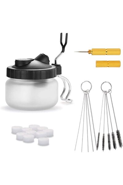 TERRIFI Airbrush Cleaning Kit, Airbrush Clean Pot Cleaning Jar with Holder, 3...