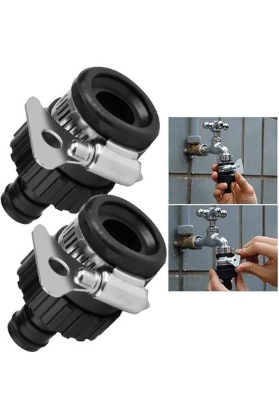 REVHQ 2 Pack Universal Tap Connector Adapter Hose Pipe Fitting for Kitchen Ga...