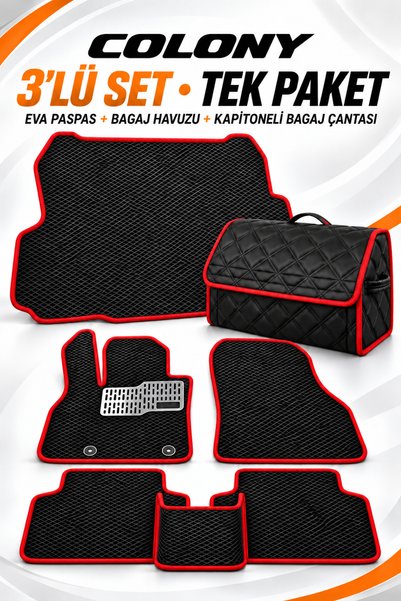 COLONY Opel Astra J (2009-2015) Araca Özel Uyumlu Premium EVA Paspas, Bagaj H...