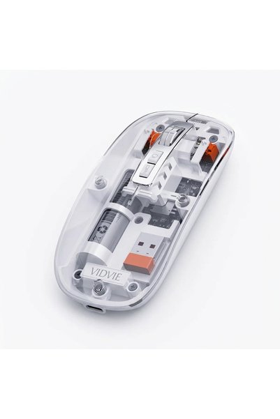 Vidvie Transparent Dual-Mode Wireless Mouse - 2.4G + Bluetooth Silent Recharg...