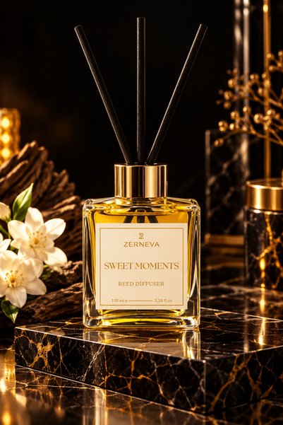 ZERNEVA Premium Sweet Moments Çubuklu Oda Kokusu 100 ml - Tatlı & Vanilyalı O...