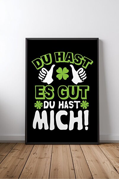 KEYFHOME Du Hast Es Gut Du Hast Mich German Scrieți Încadrat MDF Tablou Poste...