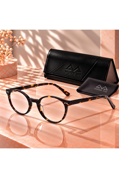 MORE ME Havana Tortoiseshell Rectangular Acetate Eyeglass Frame
