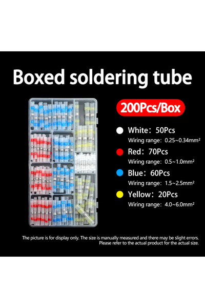Choice 200pcs Boxed Solder Seal Wire Connectors Kit Heat Shrink Butt Terminal...