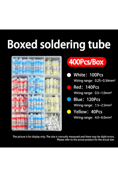 Choice 400pcs Boxed Solder Seal Wire Connectors Kit Heat Shrink Butt Terminal...