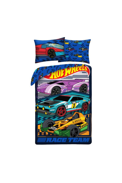 HOT WHEELS Race Team lenjerie de pat microfibră 140×200 cm, 70x90 cm