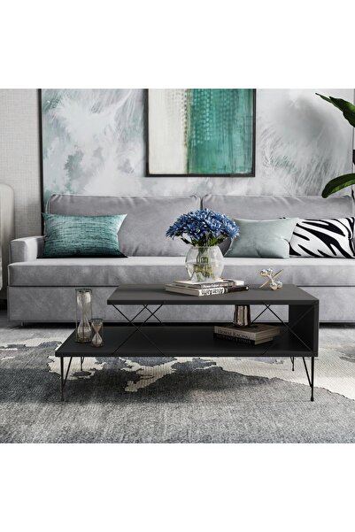 Asi Home Loire Coffee Table, 100x40x50 cm, Anthracite, 18 mm Melamine Chipboa...