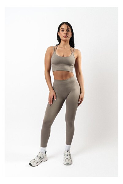 Superstacy Jade Seamless Cross-Back Stone Color Sports Bra