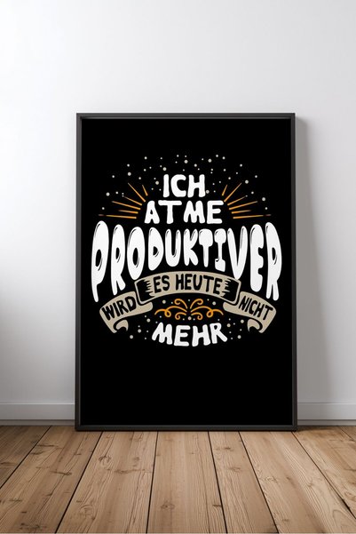 KEYFHOME Ich atme produktiver german comic framed mdf painting poster living ...