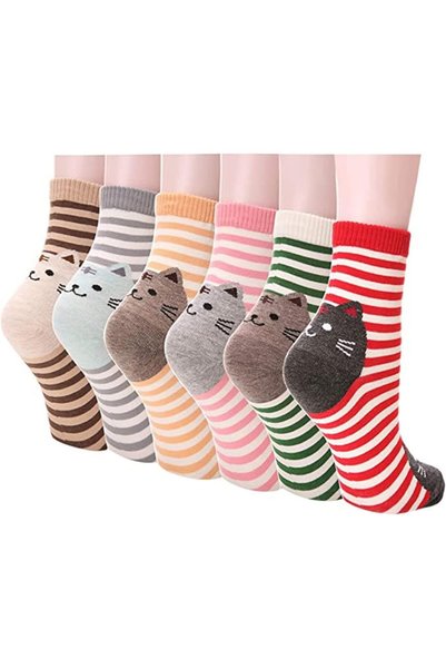 ELECDON Women Socks, Girl Cartoon Animal Cute Casual Cotton Novelty Crew Sock...