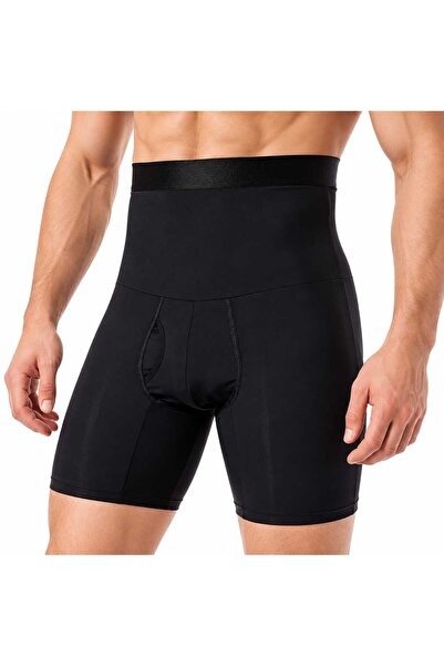 Nevara Men's High Waist Double Compression Tummy Control Shorts for Abdomen, ...