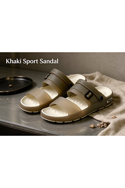 Huanhuan Shoe صنادل رجالية سميكة النعل متعددة الاستخدامات قابلة للارتداء بطري...